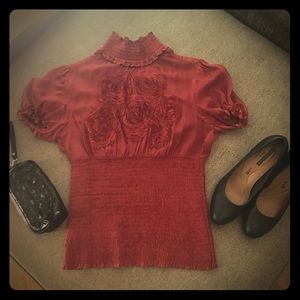 Bebe Red Blouse
